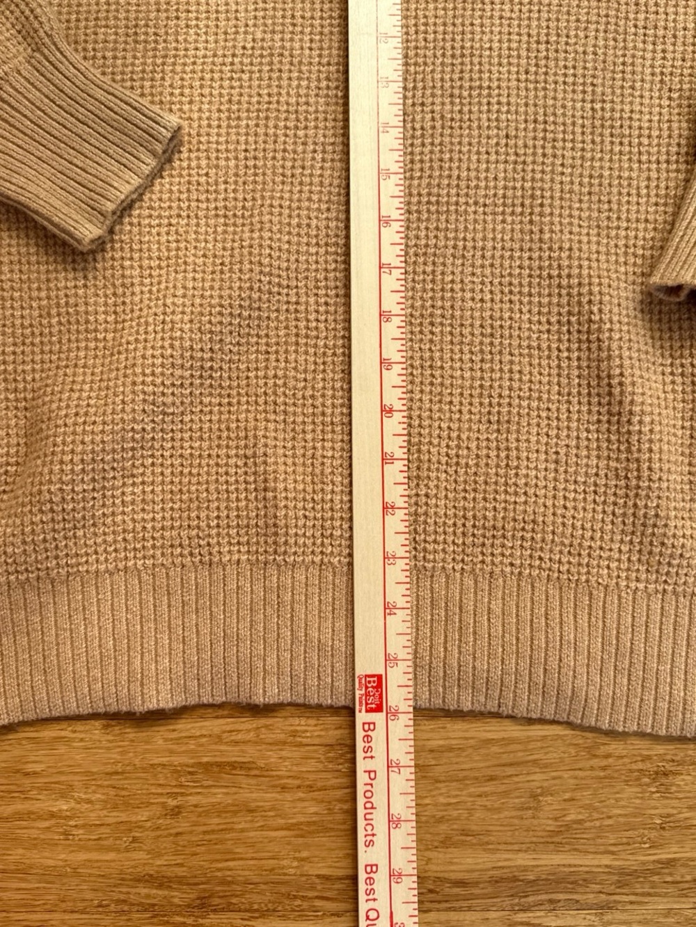 Aerie Cozy Waffle-Knit Mock Neck fisherman Sweater - Camel - Picture 5 of 7